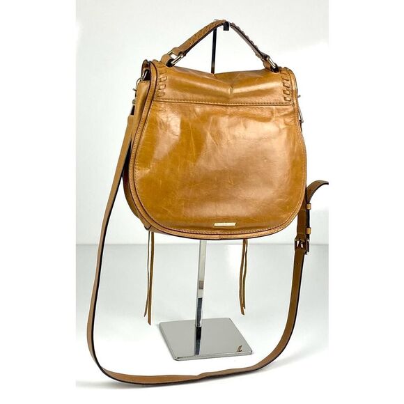 Rebecca Minkoff 10 x 11 x 4 Leather Crossbody Purse Saddle Bag Large Tan Boho - Picture 2 of 16